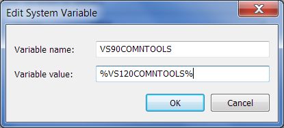 setting vs90comntools environment variable