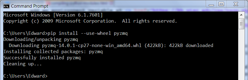 installing a python module from a wheel on the windows command line